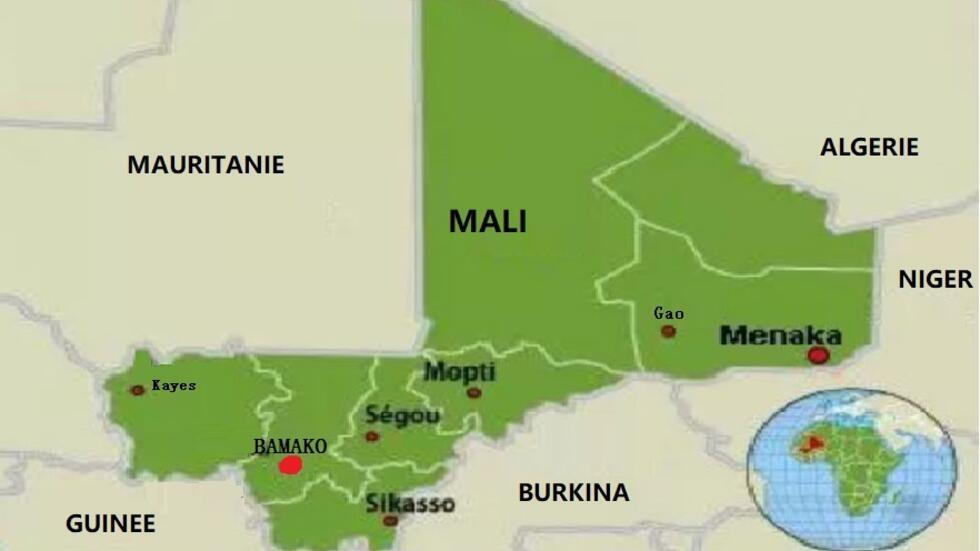 存档地图 / 非洲 ：马里及其主要城市中有卡伊（Kayes）。
carte archive / Afrique : Mali et ses grandes villes