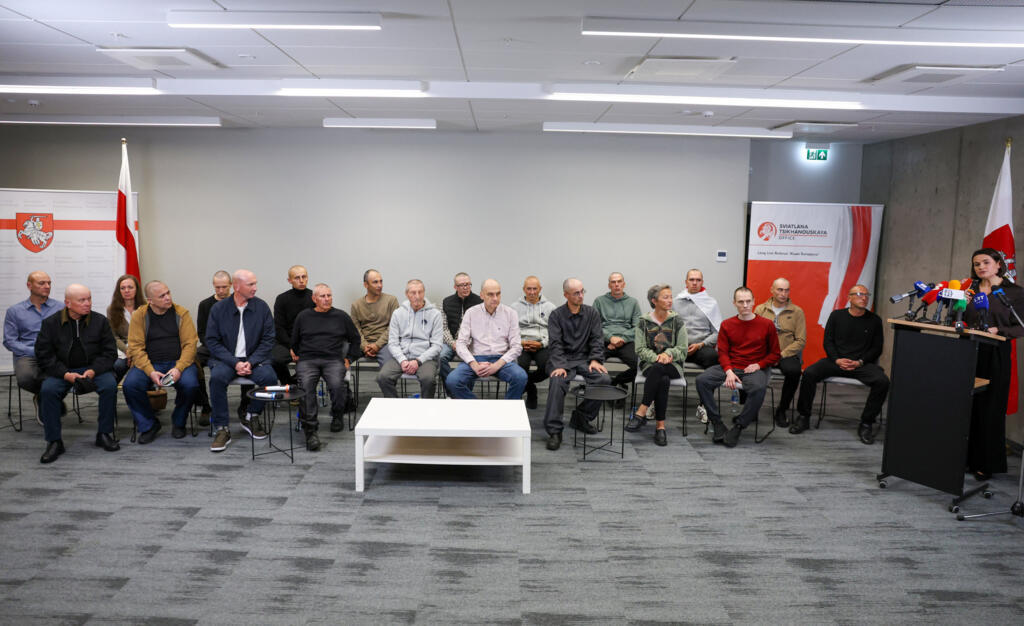 Депортированные из Беларуси политзаключенные. Пресс-конференция в Вильнюсе. 12 сентября 2025.