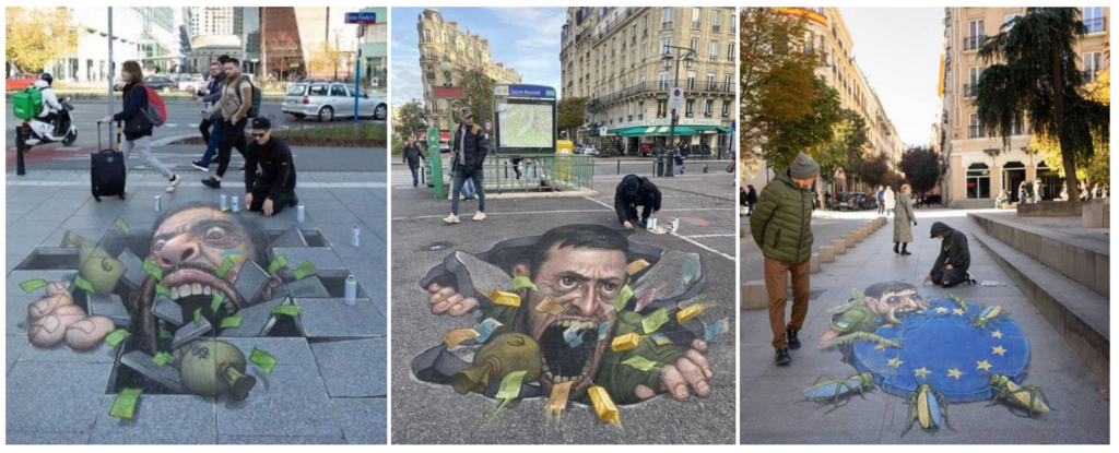 En observant les trois images, on remarque une mise en scène similaire.