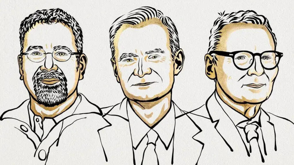 Daron Acemoglu, Simon Johnson et James A. Robinson, lauréats du prix Nobel d'économie 2024.