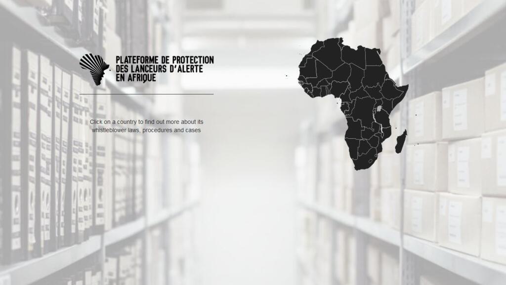 Capture d'écran du site de la PPLAAF, nouvelle plateforme de protection des lanceurs d’alerte en Afrique.