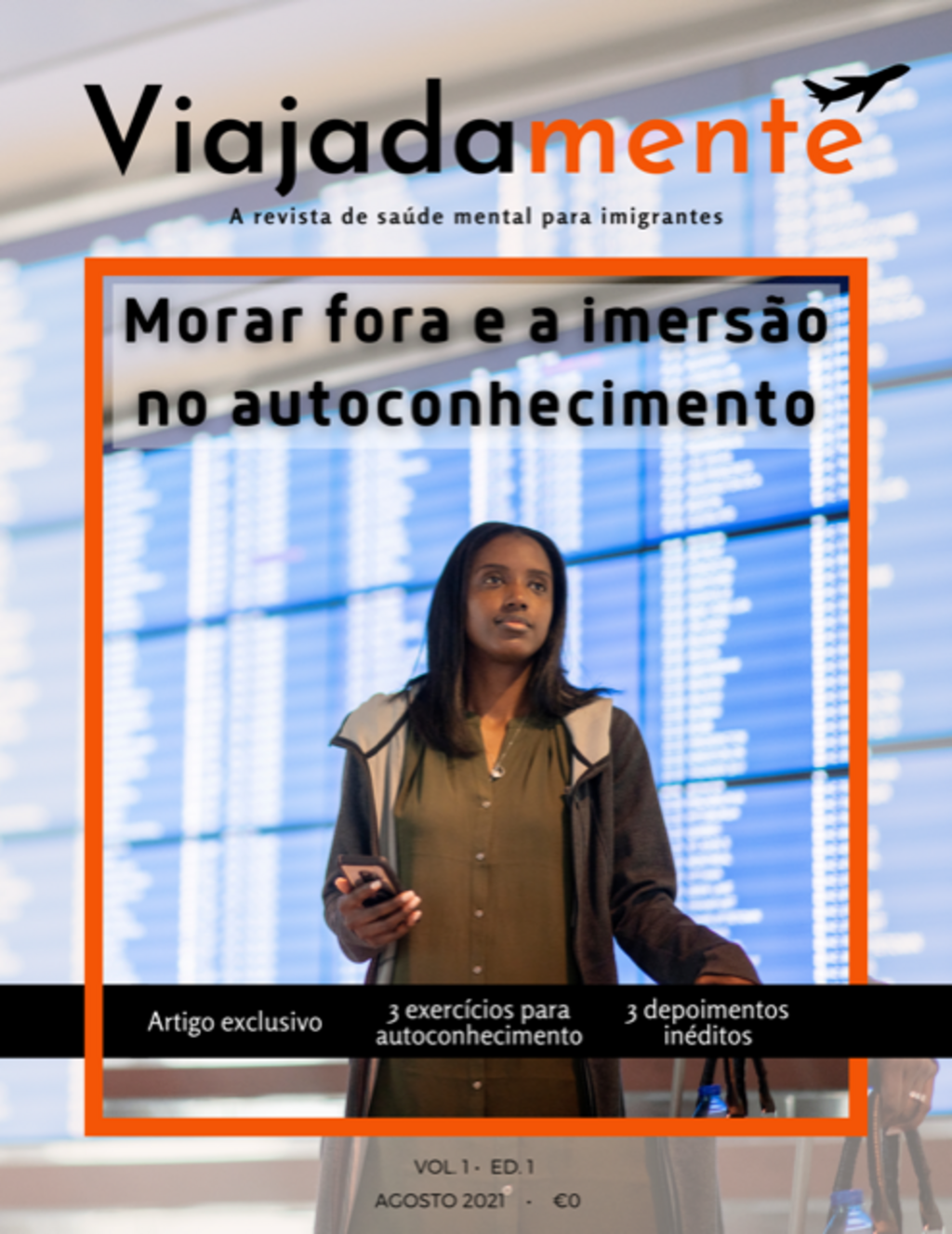 O primeiro número da revista Viajadamente, sobre saúde mental para imigrantes.