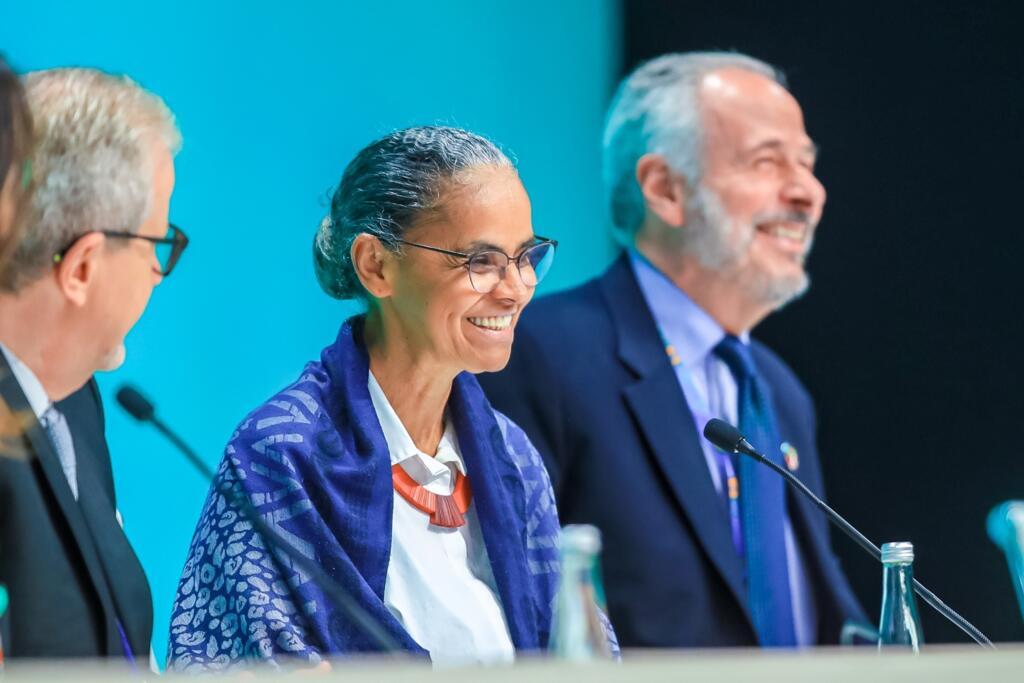 Marina Silva era a chefe da delegação brasileira na COP28 e o embaixador André Correa do Lago, o negociador-chefe do Itamaraty. (12/12/2023)