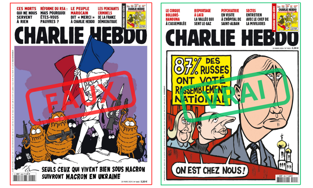 La couverture authentique ne fait pas référence à Emmanuel Macron.