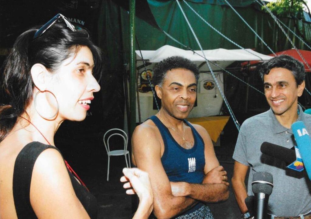 Suely Torres com Gilberto Gil e Caetano Veloso