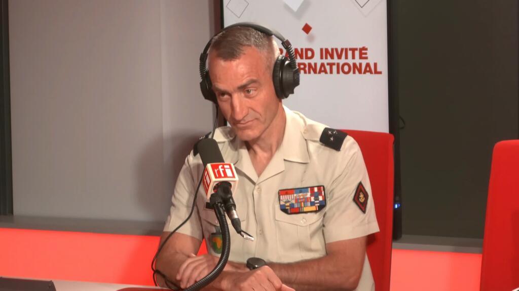 Général Pascal Ianni, à la tête du Commandement de l’armée française pour l’Afrique, dans le studio de RFI, le 21 juillet 2025.
