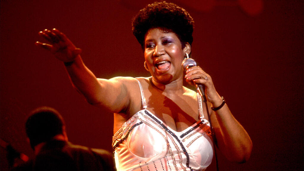 Aretha Franklin sur scène, à Chicago (États-Unis), le 23 mars 1992.