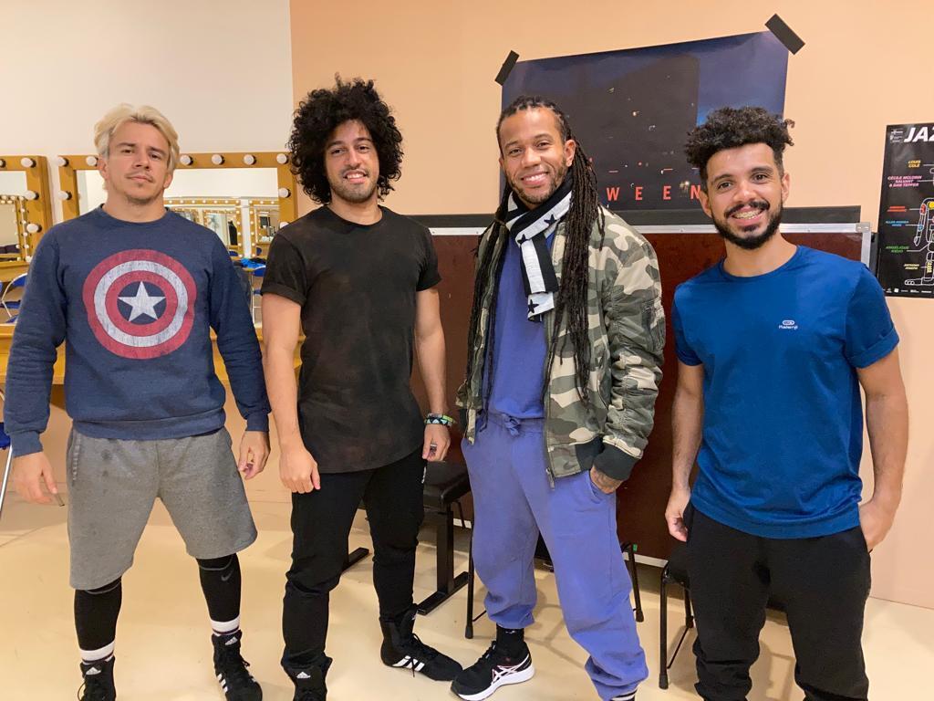 da esquerda para a direita: Diego Leitão, o White, Hélio Cavalcanti, Alexsandro Da Silva, o Pitt, e Diego Dos Santos, Dieguinho.