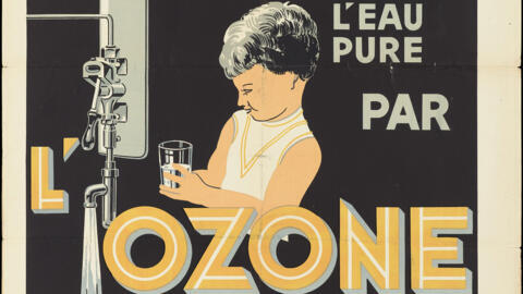 Affiche publicitaire pour la Compagnie des eaux et de l'Ozone.