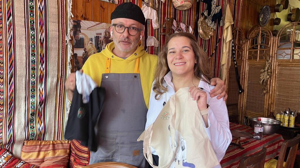 DZ Fest Founder Rachida Lamri with couscous chef Djamel Ait Idir, on 14 September 2025, at Khamsa Restaurant in Brixton, London, UK.