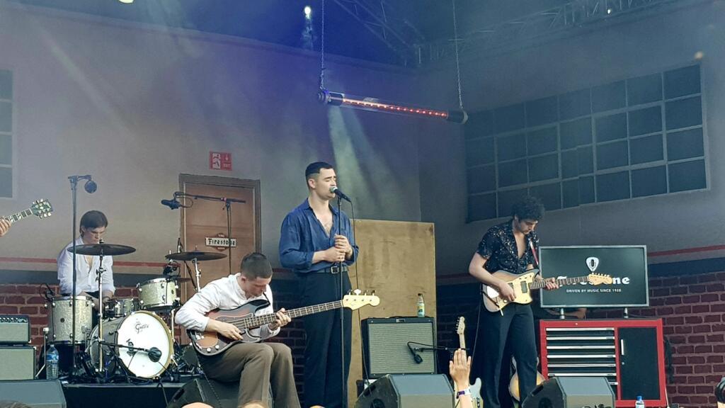 O grupo irlandês The Murder Capital, durante show no festival parisiense Rock en Seine, em agosto de 2019.