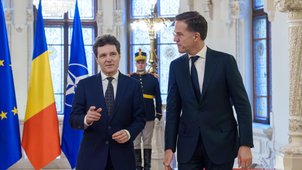 Președintele Nicușor Dan și secretarul general NATO, Mark Rutte, la Palatul Cotroceni, București, România, 5 noiembrie 2025