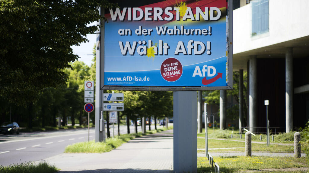 Affiche électorale en faveur de l'AfD, le parti d'extrême droite allemand, en vue des élections législatives du 26 septembre 2021.