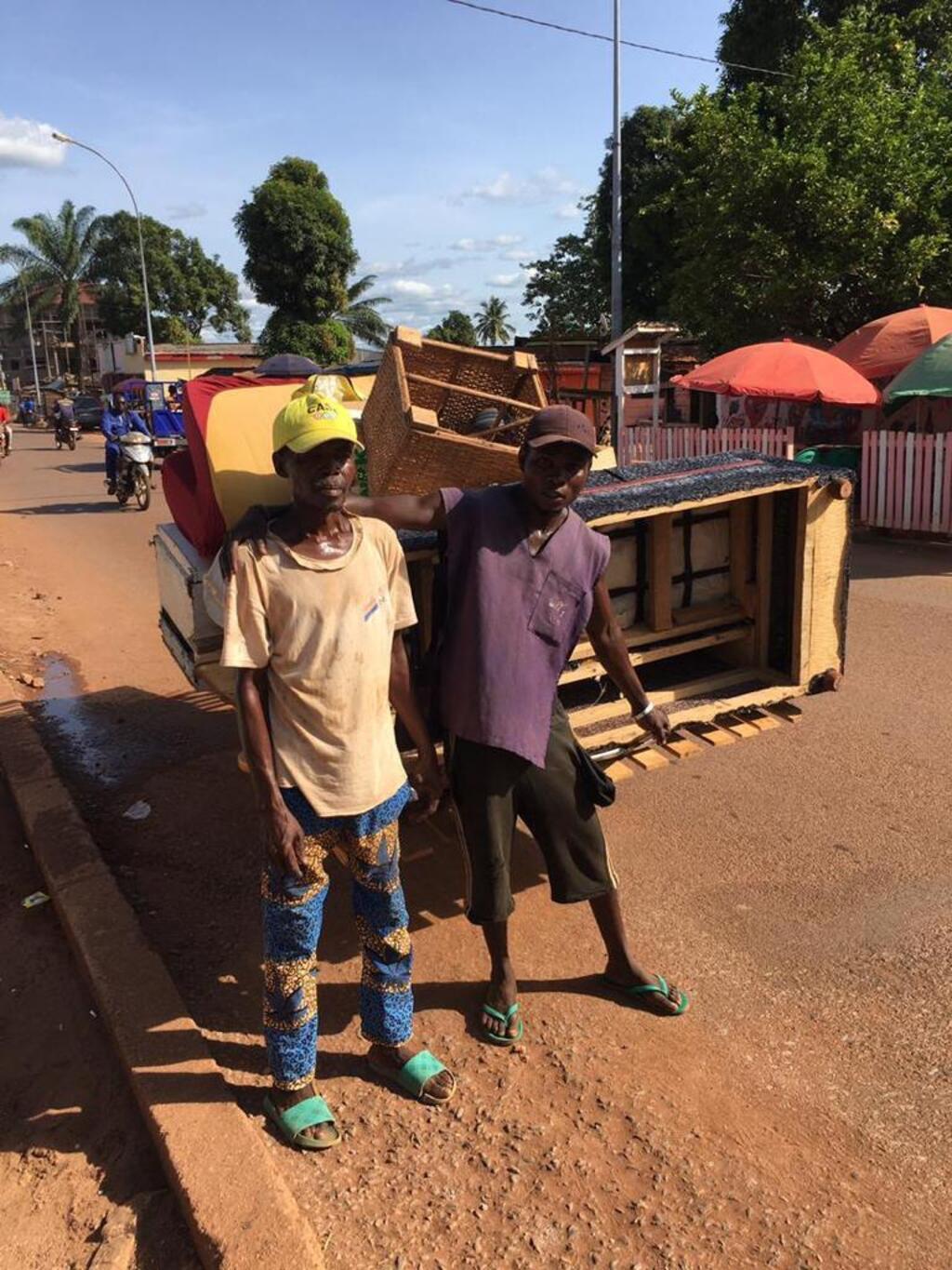 Des membres du Regroupement des transporteurs de Centrafrique à Bangui.