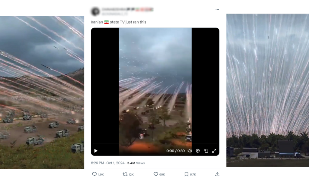 En réalité, cette vidéo est issue d'un jeu vidéo.