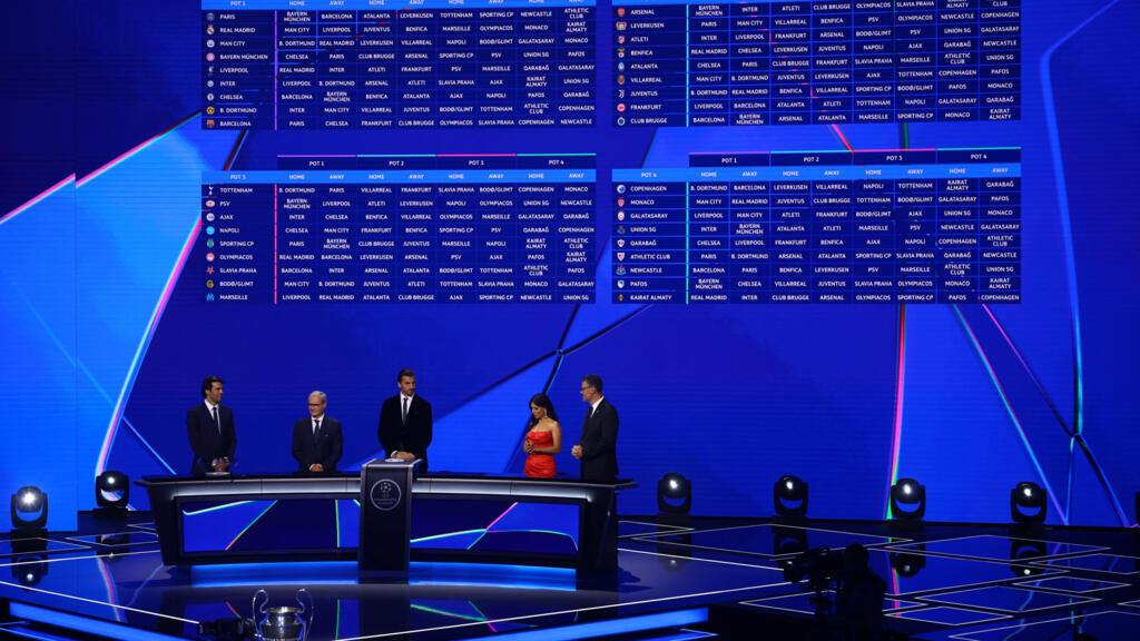 Tirage au sort de la Ligue des champions de l'UEFA au Grimaldi Forum à Monaco, le 28 août 2025.