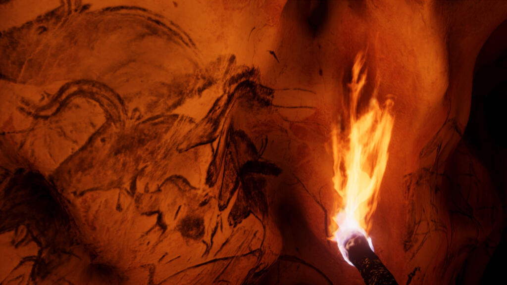 Capture d'écran de la visite virtuelle de la grotte Chauvet.