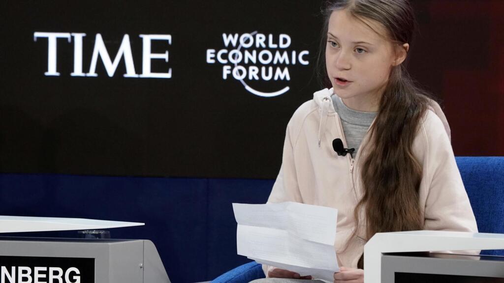 Greta Thunberg, lors du Forum économique mondial de Davos, le 21 janvier 2020.