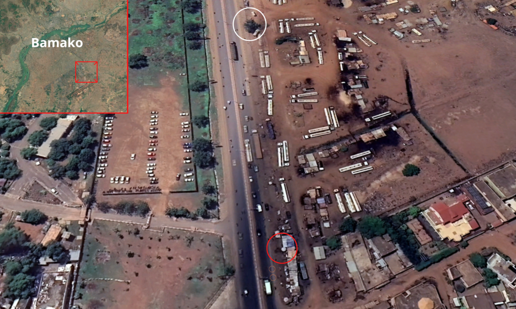 Vue depuis une image satellite fournie par Google Earth.