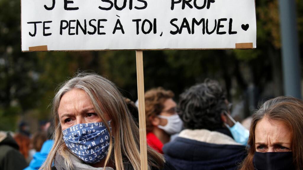 Hommage à Samuel Paty à Paris, place de la République, dimanche 19 octobre.