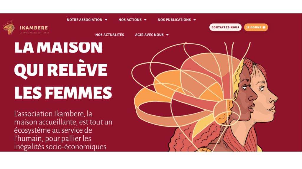 La page d’accueil du site de l’association Ikambéré