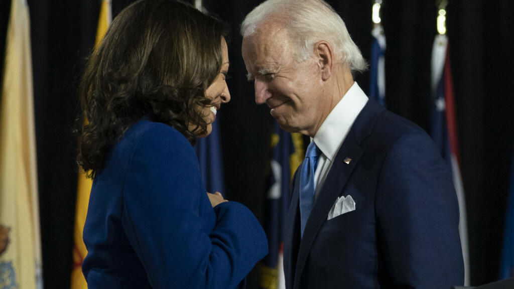 Le nouveau président américain Joe Biden et la vice-présidente, Kamala Harris. Ici, lors d'un événement de campagne à l'école secondaire Alexis Dupont de Wilmington, en Californie, mercredi, 12 août 2020.