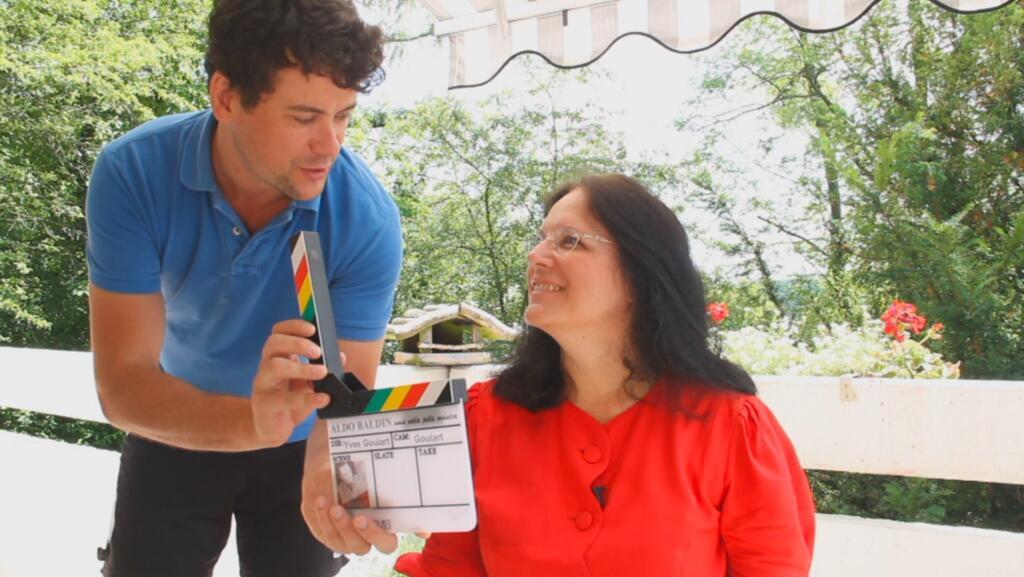 Yves com a viúva de Aldo - Irene Flesch Baldin