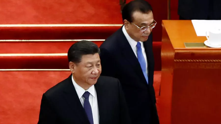 中国国家主席习近平,中国总理李克强5月27日在中国全国人大会议上。