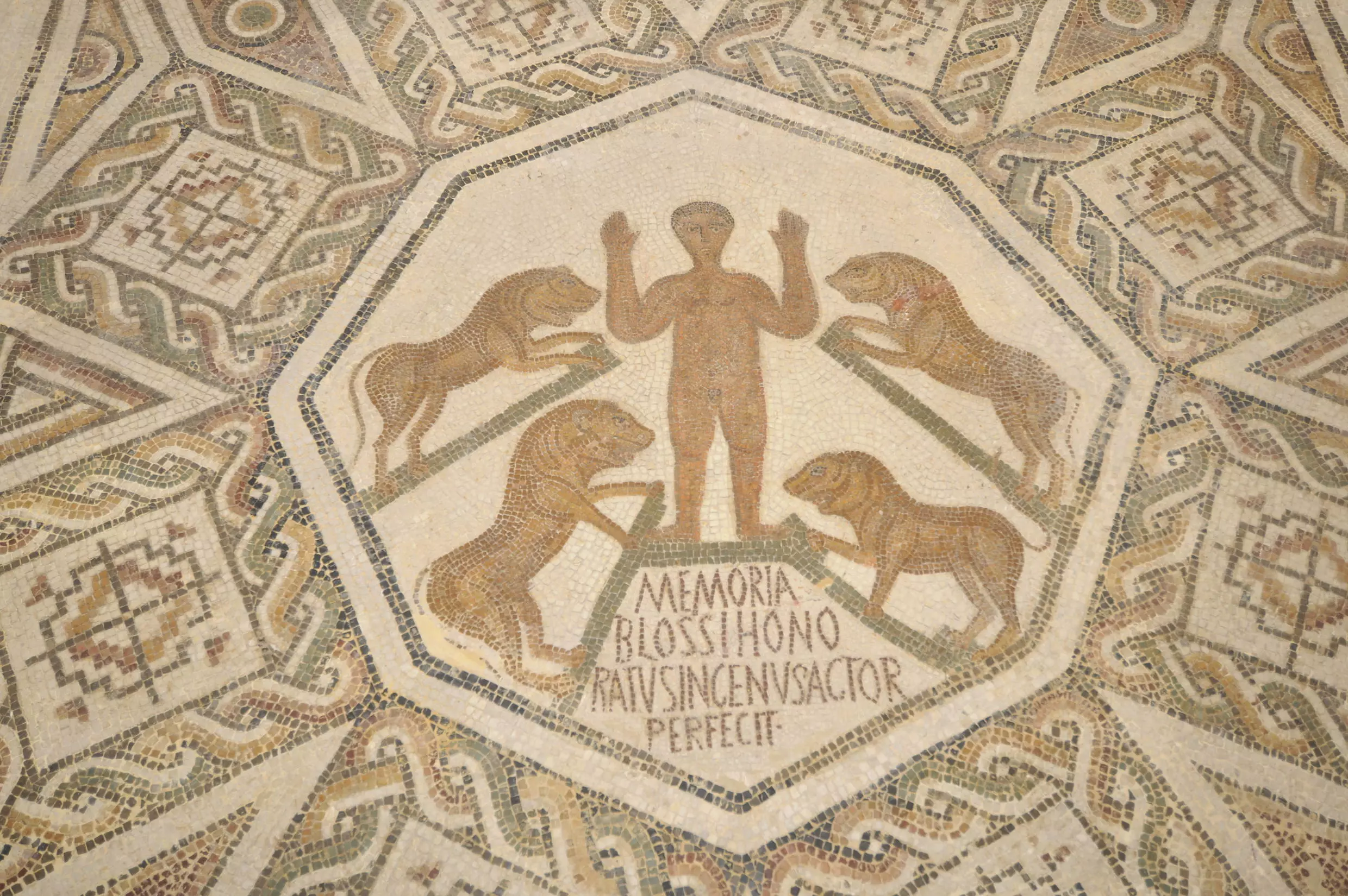 Vue d’une célèbre mosaïque exposée au Musée national du Bardo, à Tunis, en Tunisie.