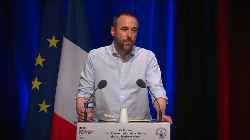 Laurent Cordonier, invité lors du colloque «La défense nationale à l'heure de la désinformation» organisé par l'Académie de défense de l'École militaire.