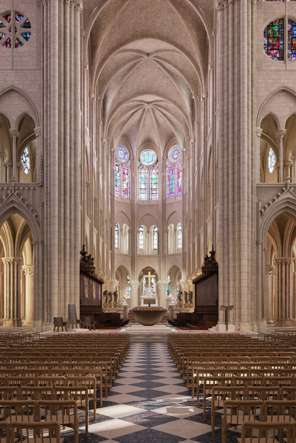 Notre-Dame de Paris, nouveaux mobilier Ionna Vautrin.