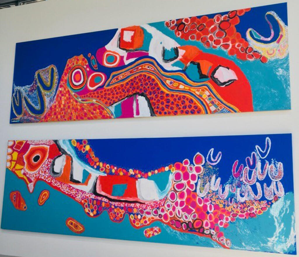 L'œuvre collaborative «Sweers Island» réalisée par Sally Gabori avec d’autres femmes kaiadilt en 2008.
