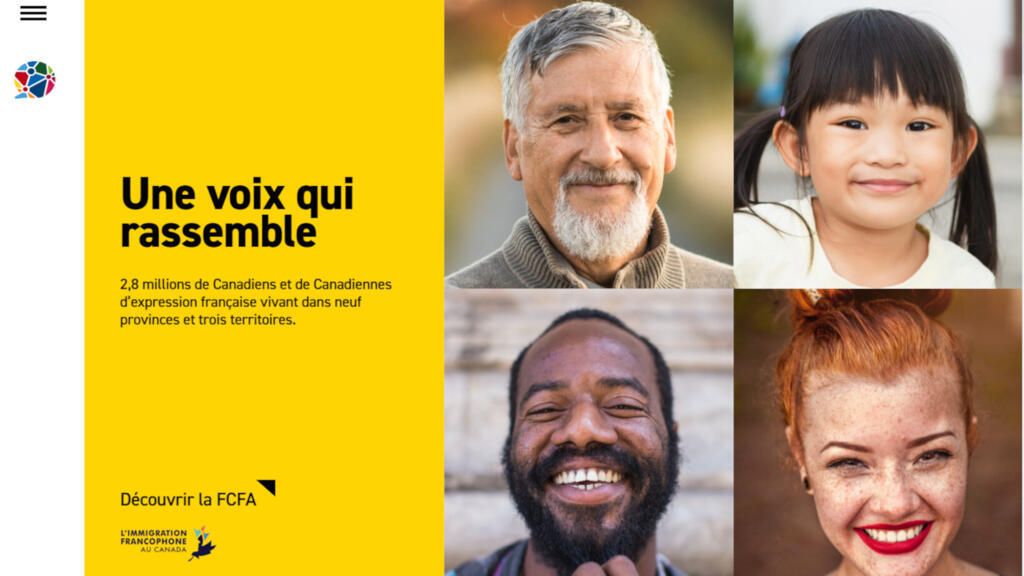 La page d'accueil La Fédération des communautés francophones et acadienne (FCFA) du Canada
