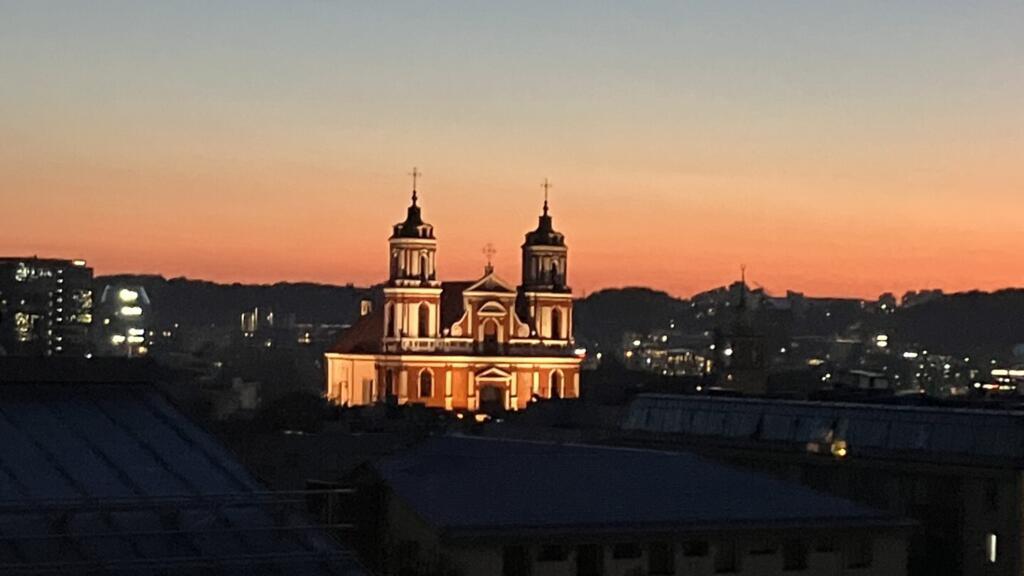 Un soir à Vilnius en Lituanie. 