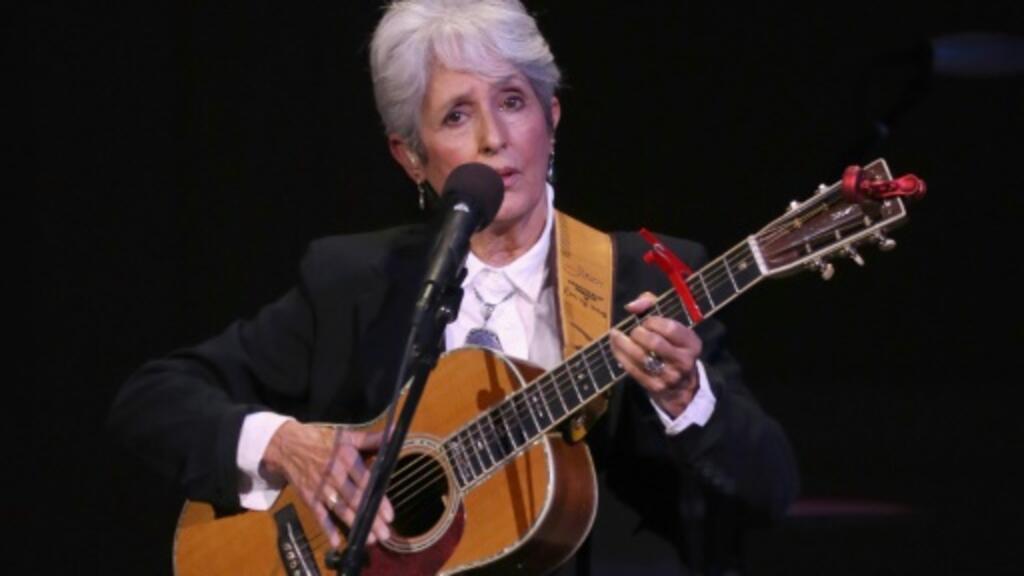 La chanteuse Joan Baez à New York en 2017.