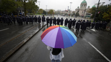 Pour cette Europride autorisée in extremis, les manifestants ont défilé sous la protection de 3000 policiers.