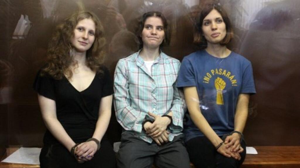 Les membres de Pussy Riot Nadezhda Tolokonnikova, Maria Alyokhina et Yekaterina Samutsevich lors d'une audition vendredi à Moscou.(Image d'illustration).
