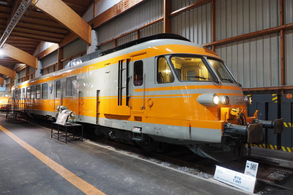 as turbine power car built 1974. Cité du Train (French National Railway Museum), Mulhouse, France, 1 October 2019