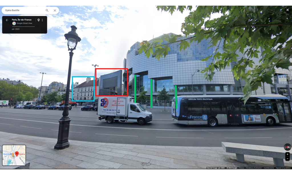 On reconnaît bien l'architecture de l'Opéra Bastille.