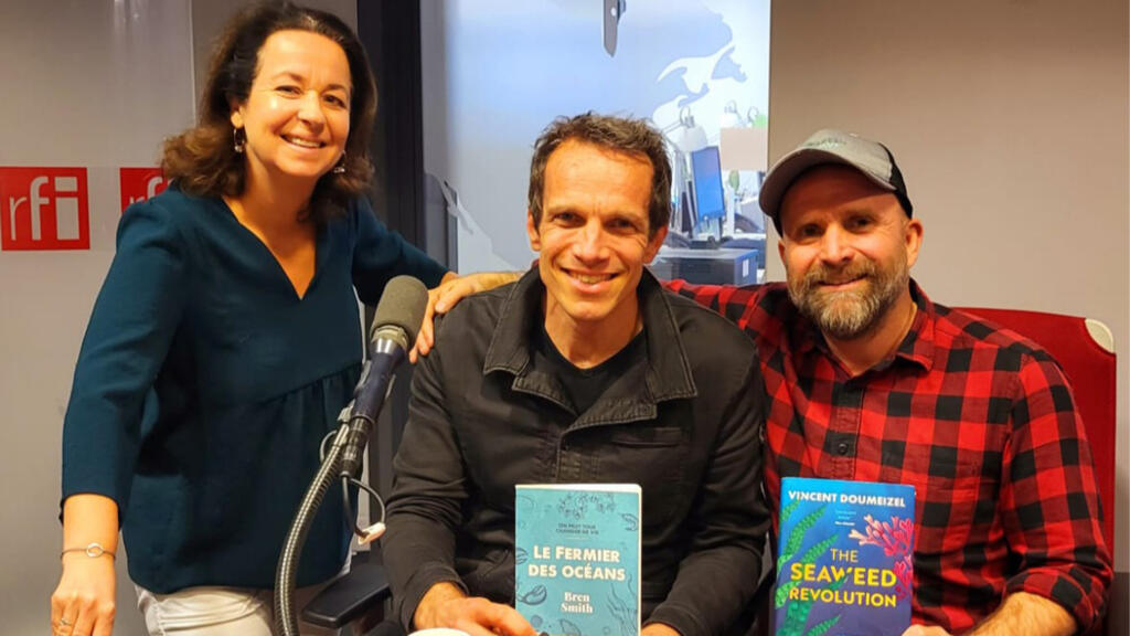 Anne-Cécile Bras et ses invités Bren Smith et Vincent Doumeizel.