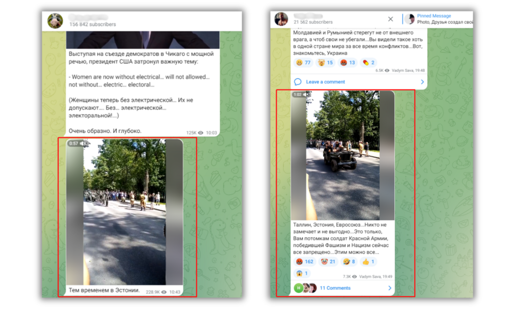 L'infox a d'abord circulé sur des comptes Telegram russophones.