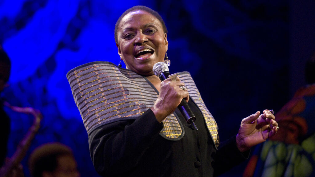 Miriam Makeba à Barcelone (Espagne), le 17 janvier 2008.