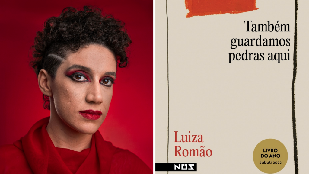 Luiza Romão com a capa do seu livro versão português