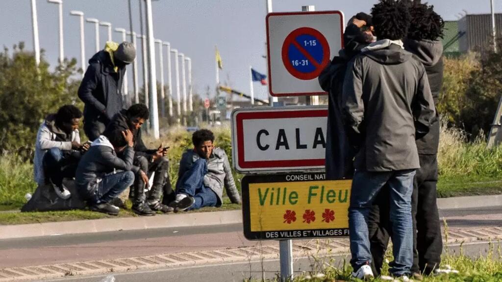 Migrants à Calais en France.