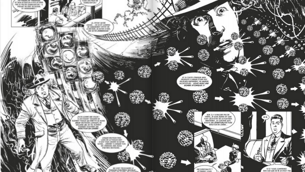 Une planche de la BD-documentaire "La Bombe" par Denis Rodier, Didier Alcante et Laurent-Frédéric Bollée.