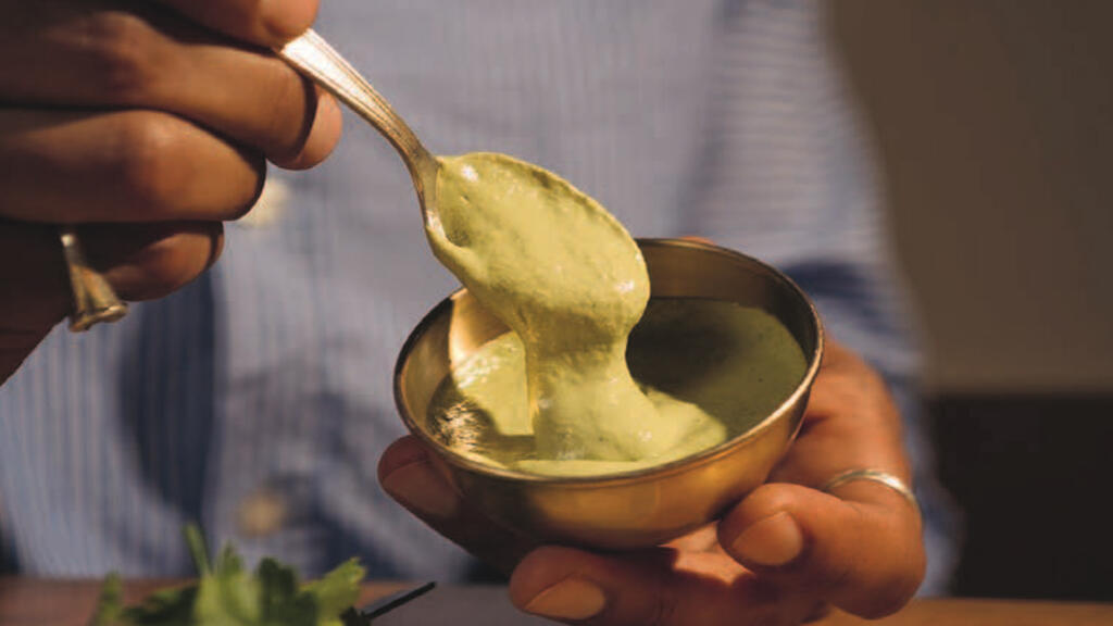 Sauce tahini verte. Saucer n'est pas tremper, Simon Auscher, éditions Hachette Cuisine.