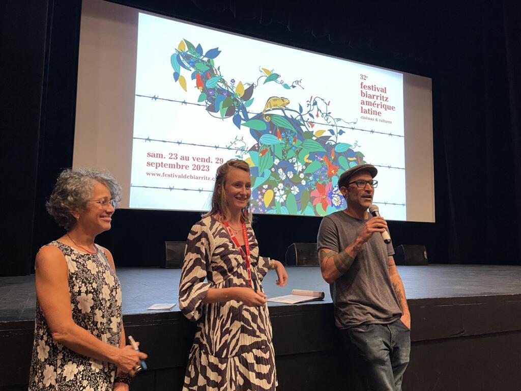O diretor Bruno Jorge apresenta o filme documentário “A invenção do Outro”, no Festival de Cinema Latino-Americano de Biarritz. Em 27 de setembro de 2023.