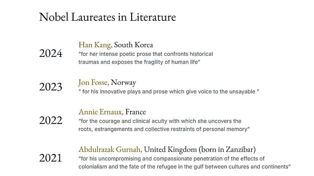 Réflexions sur le Nobel de littérature, en attendant le ou la lauréat(e) 2025