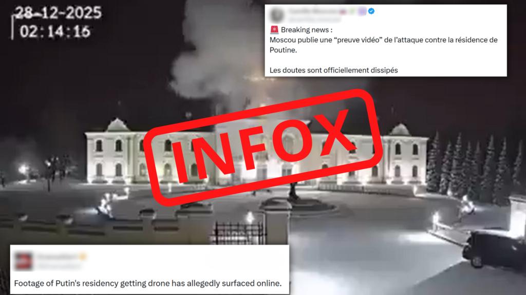 Non, cette vidéo ne montre pas une résidence de Vladimir Poutine attaquée par des drones ukrainiens