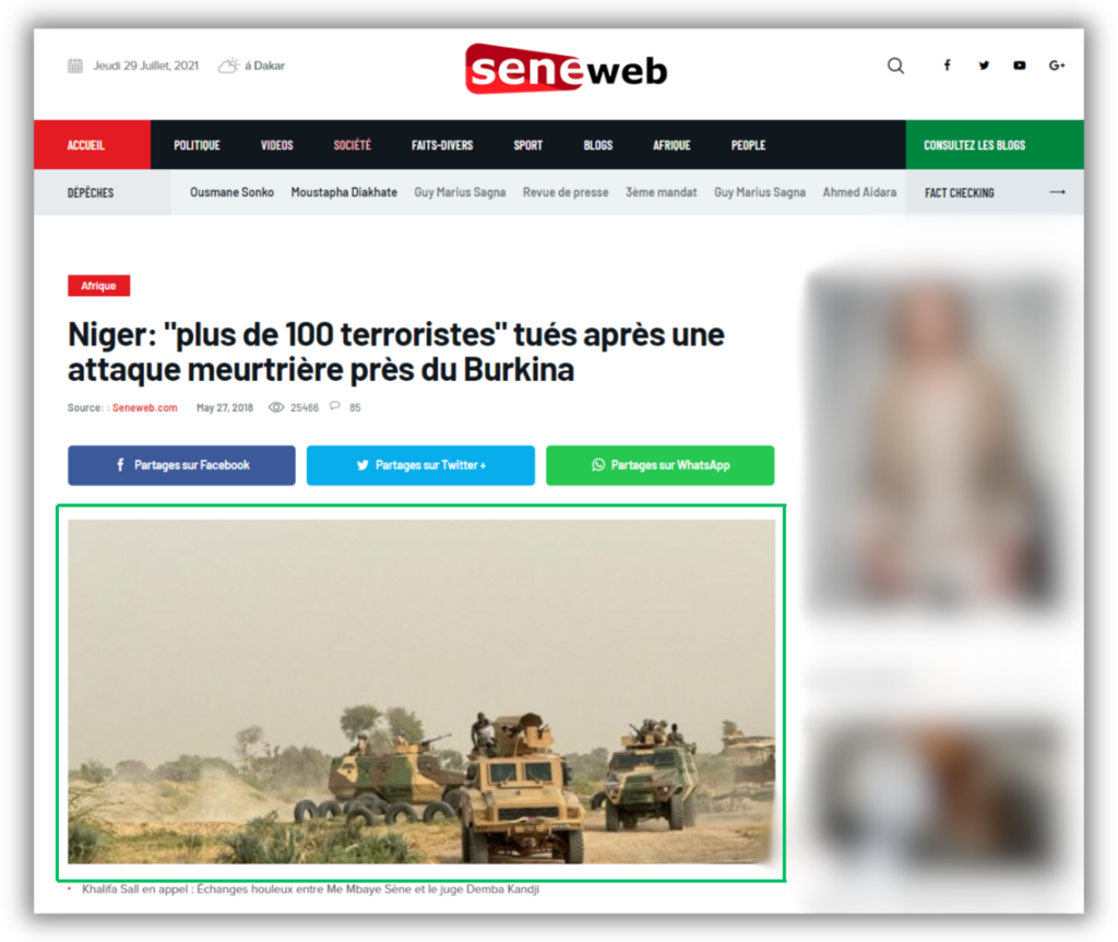 Cet article de Seneweb est daté du 27 mai 2018.
